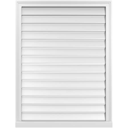 Ekena Millwork Vertical Surface Mount PVC Gable Vent: Functional, w/ 2"W x 2"P Brickmould Sill Frame, 32"W x 42"H GVPVE32X4203SF